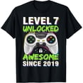 thumbnail image 1 of Level 7 Unlocked Awesome Since 2019 7th Birthday Gaming Boys T-Shirt, 1 of 7