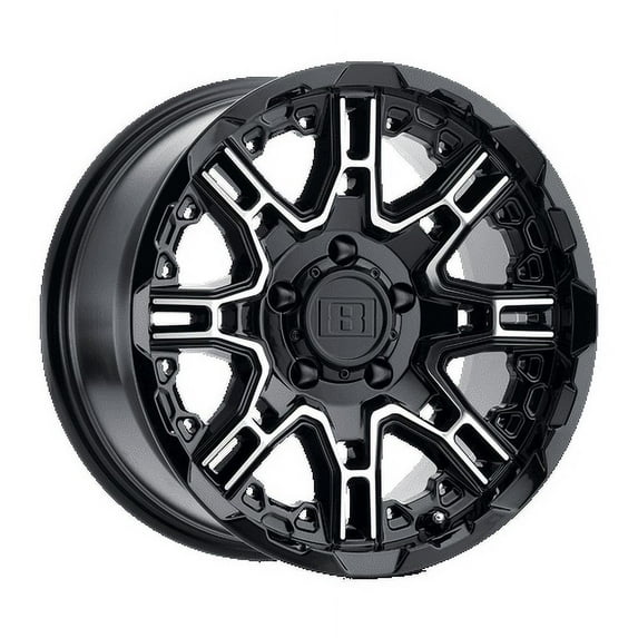 Level 8 Aluminum Rim SLINGSHOT 20X10in Gloss Black with Machined Face Finish, 2010LST-26140B12