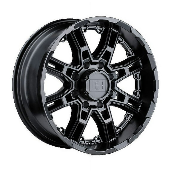 Level 8 Aluminum Rim SLINGSHOT 20X11.5in Matte Black Finish, 2015LST-46135M87