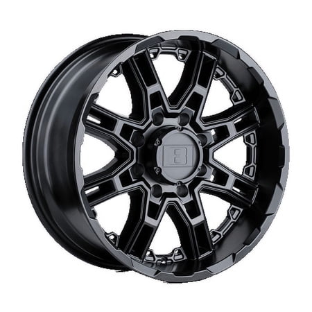 Level 8 Aluminum Rim SLINGSHOT 20X9in Matte Black Finish, 2090LST-06140M12