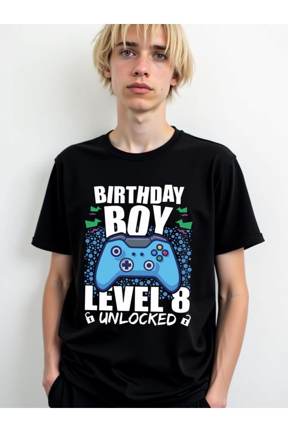 Level 8 Birthday Boy Tee Mens t-shirts black elegantly casual summer and spring season Casual sportswear Fashion Unisex Shirt Short Sleeve tshirts