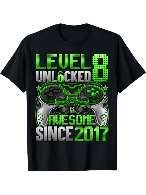 Level 8 Unlocked 8 Year Old Gifts For s 8Th Birthday Unisex T-Shirt S-5XL Best Birthday Gifts