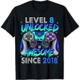 thumbnail image 1 of Level 8 Unlocked Awesome Since 2018 8th Birthday Gaming T-Shirt, 1 of 6