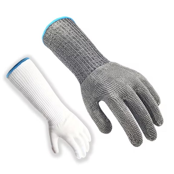 Level 9 Cut Resistant Gloves 16 Inch Stainless Steel Mesh for Glass Handling