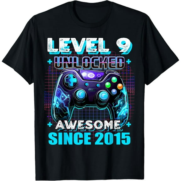 Level 9 Gamer 9 Year Old Funny Bday Boy Nine Son Vintage T-shirt