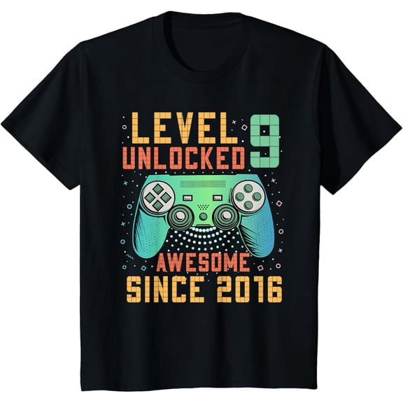 Level 9 Unlocked 9Th Birthday 9 Year Old Gifts Gaming Unisex T-Shirt S-5Xl - Best Birthday Gifts