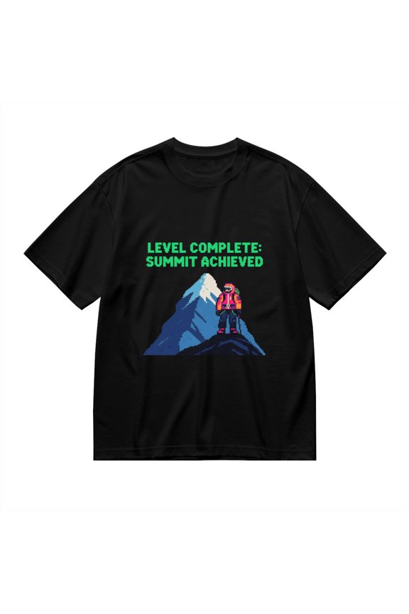 Level Complete, Summit Achieved, Mountain Print 2, T Shirt for Men, Vintage Graphic Tees Men, 23806813,S