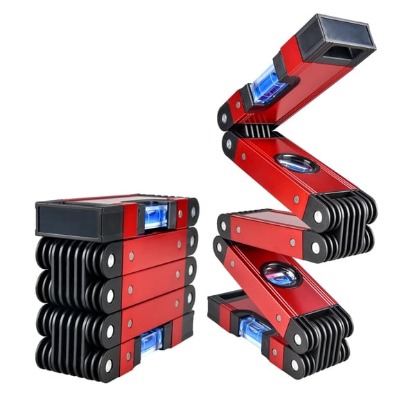 Level, Foldable Multi-Function Precise Measuring Aluminum Alloy Level Tool with Multi-Angle Folding, 4 Level Bubbles, Ideal Woodworking Tool for Carpenter, 28 Inch (EWK-RLALR)