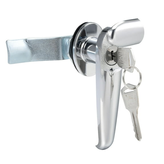 Level Handle Cam Lock, Zinc Alloy Chrome Finished L Shape w Keys MS308-3