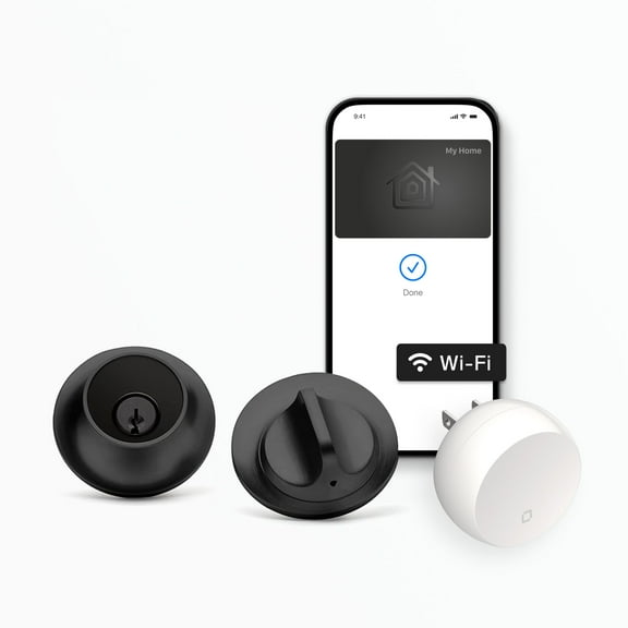 Lock+ WiFi Deadbolt Smart Lock - World's Smallest Smart Lock Plus Apple Home Key - Lock/Unlock Anywhere - Level App for iOS & Android - Works with Apple Home, Alexa, Google Home (Matte Black)
