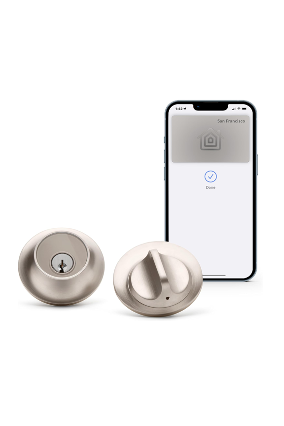 Lock+ Connect Wi-Fi Smart Lock Deadbolt with Apple Home Key, Satin Nickel