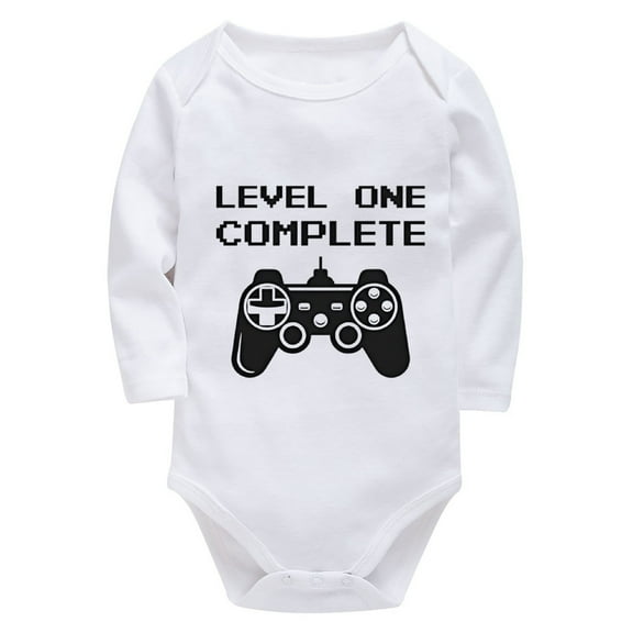 Level One Complete Daddy Is A Gamer Newborn Home from Hospital Outfit Girl Long Sleeve Unisex Onsies White Boy Baby Outfits