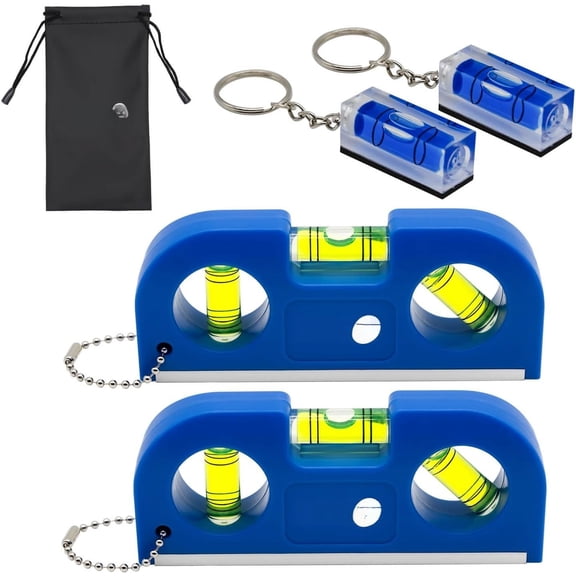 Level Set, 2 count Portable Bubble Torpedo + 2 count Spirit Levels with for Quick Attach, 45 90 180 Measurement