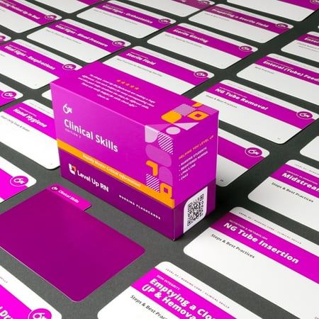 Level UP RN Clinical Skills LPN RN Review Flashcards-Essential for Nursing School (94 cards)