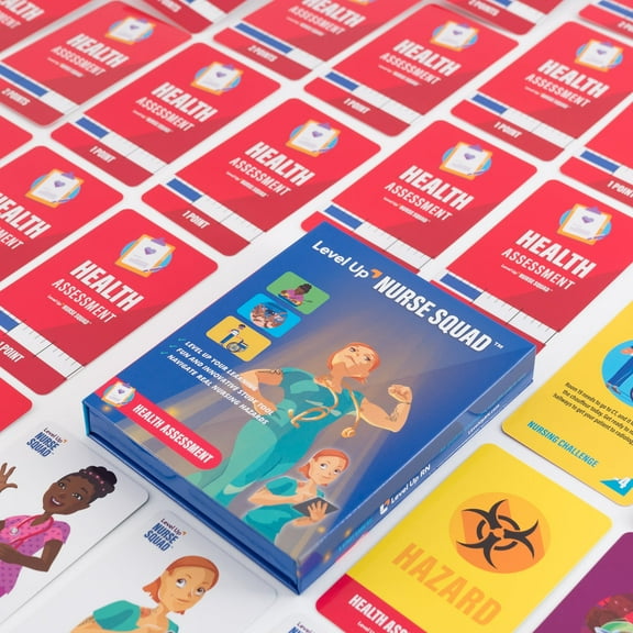 Level UP RN Health Assessment Flash Cards Game – Nursing School Exam Prep (Health Assessment)