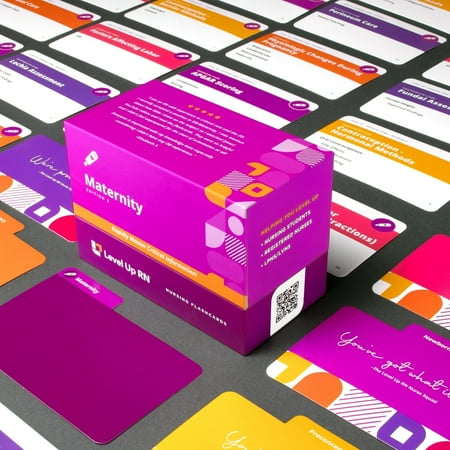 Level UP RN Maternity LPN RN Review Flash Cards-Essential Info for Nursing School 3" x 5", 140 Count
