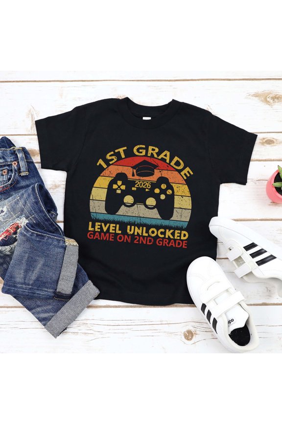 Level Unlocked Grad TShirt Grade 1 Gamer Tee Custom Year