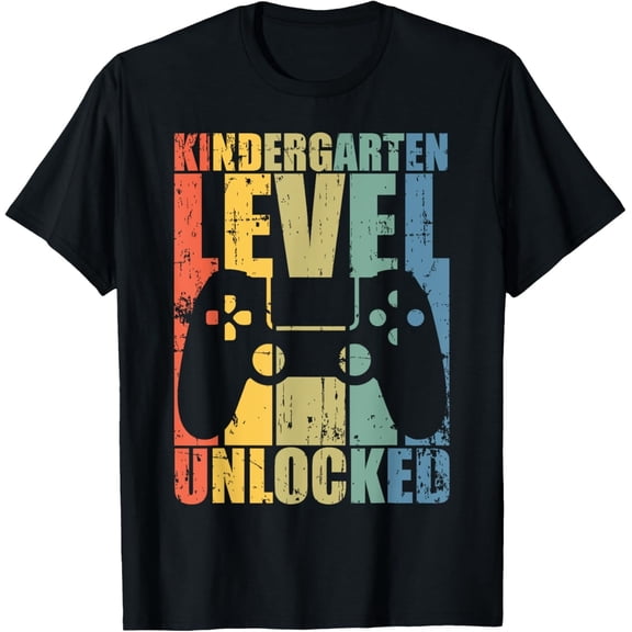 Level Unlocked Kindergarten T-Shirt, First Day of School Gaming Shirt for Kids