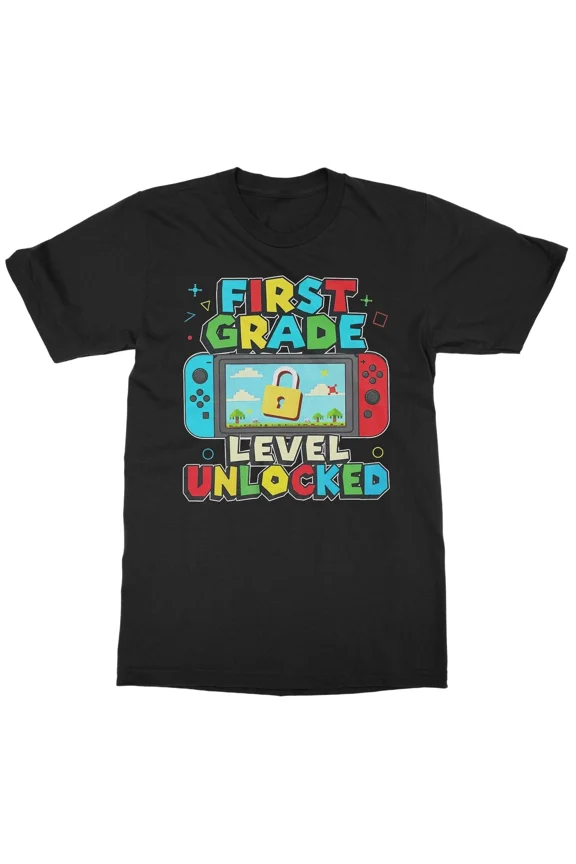 Level Up 1st Grade Gaming Controller Back To School Unisex T-Shirt, S-5XL