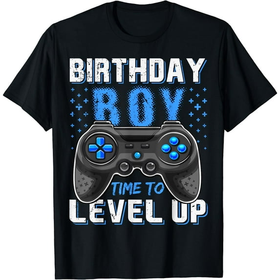 Level Up Birthday Boy Gamer T-Shirt Black 2X-Large
