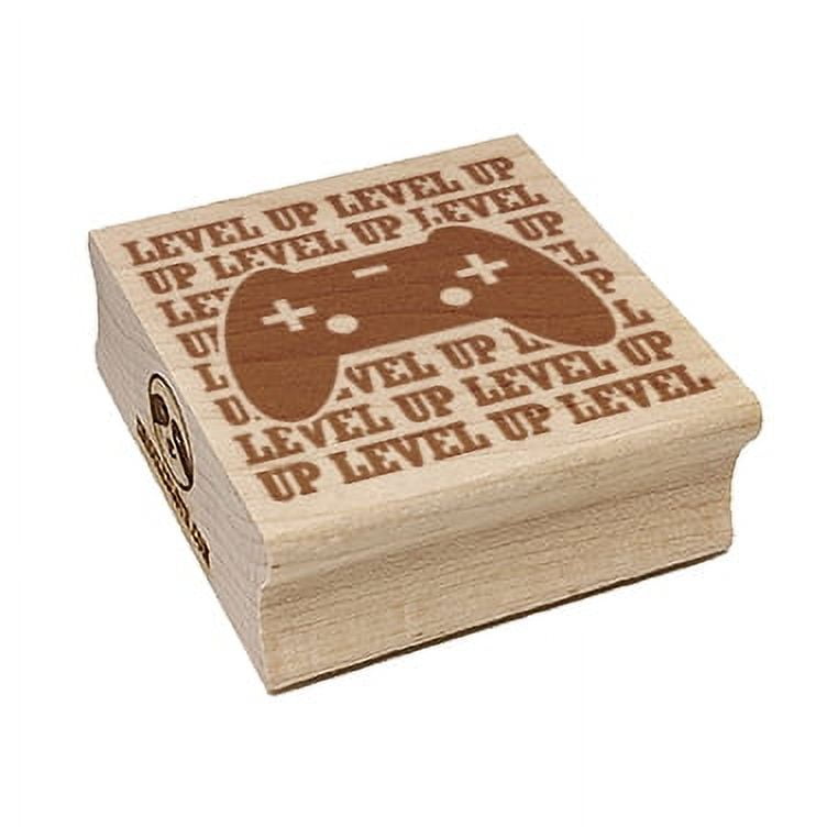 Level Up Game Controller Square Rubber Stamp Stamping Scrapbooking ...