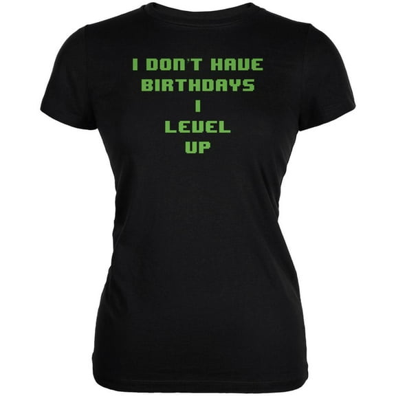 Level Up Gamer Birthday Black Juniors Soft T-Shirt - 2X-Large