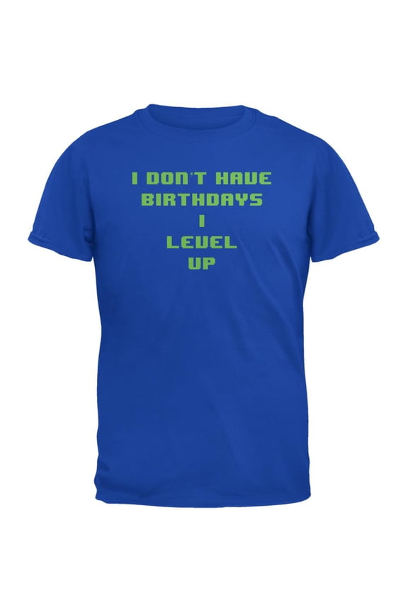 Level Up Gamer Birthday Royal Adult T-Shirt - X-Large