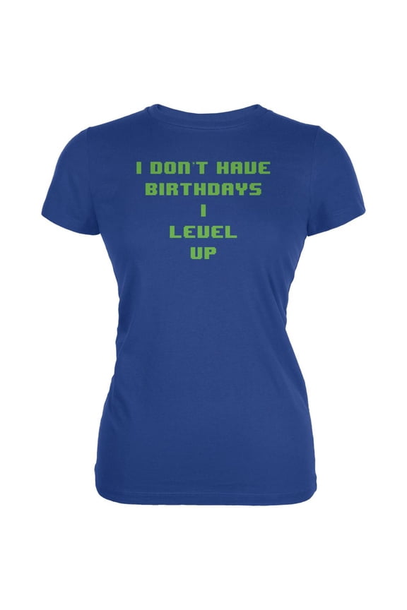 Level Up Gamer Birthday Royal Juniors Soft T-Shirt - Medium