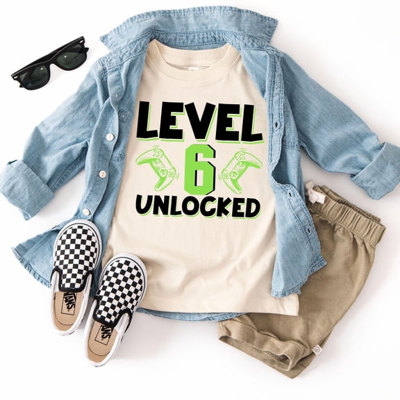 Level Up Gamer Birthday Shirt Custom Name amp Age Video Game Tee