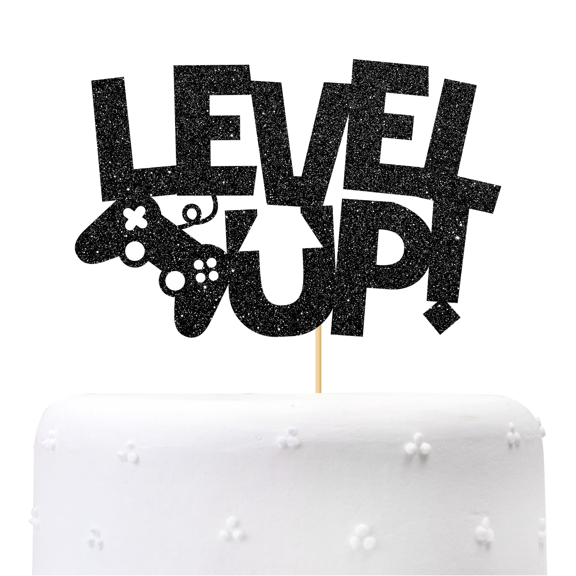 Level 8 Unlocked Cake Topper, Video Game Cake Topper, Game Controller Cake  Topper for 8th Birthday Party Decoration