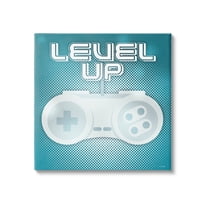 Level Up Vintage Controller Art for Kids Graphic Art Gallery Wrapped Canvas Print Wall Art