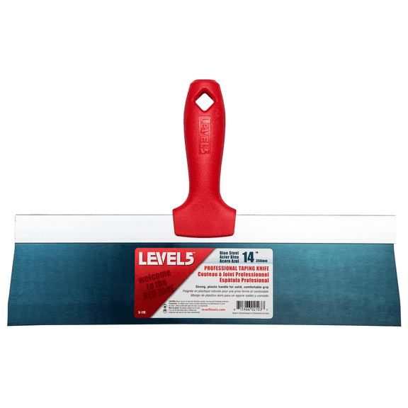 Level5 14 in. Blue Steel Taping Knife with Plastic Handle