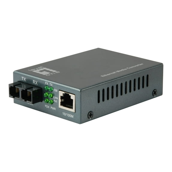 LevelOne FVT-1101 - Fiber media converter - 100Mb LAN - 10Base-T, 100Base-FX, 100Base-TX - RJ-45 / SC multi-mode - up to 1.2 miles - 1310 nm