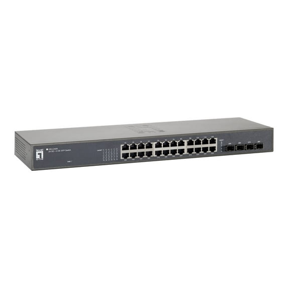 LevelOne GEU-2429 - Switch - unmanaged - 24 x 10/100/1000 + 4 x SFP - rack-mountable