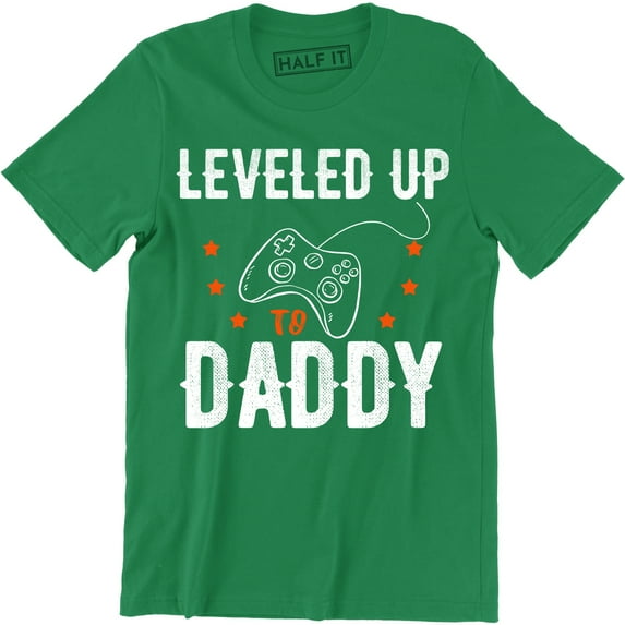 Leveled Up Daddy Gamer Baby Announcement Expecting Future Dad Gift T-Shirt