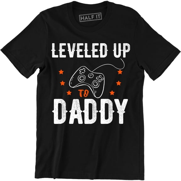 Leveled Up Daddy Gamer Baby Announcement Expecting Future Dad Gift T-Shirt
