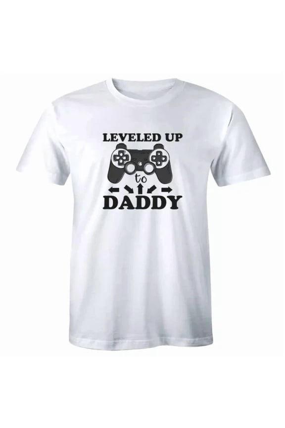 Leveled Up To Daddy For Men Future Dad Gamer Shirt