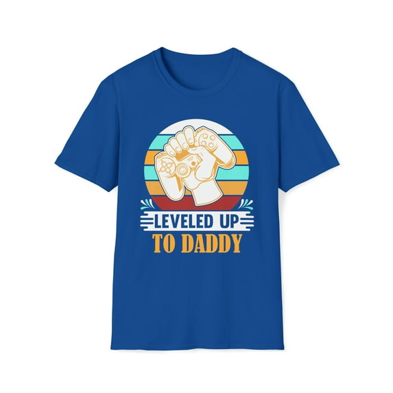 Leveled Up To Daddy, Gildan Unisex Softstyle T-Shirt, Graphic Tee, S-3XL