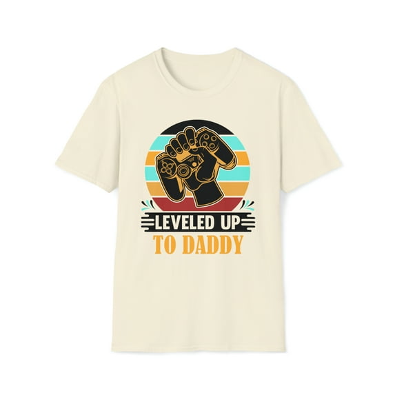 Leveled Up To Daddy, Gildan Unisex Softstyle T-Shirt, Graphic Tee, S-3XL