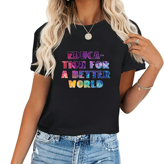 Leveled Up To Ninth Grade Back to School Gifts Fashion Women's Short Sleeve T-Shirt with Trendy Graphic Design, Soft and Comfortable