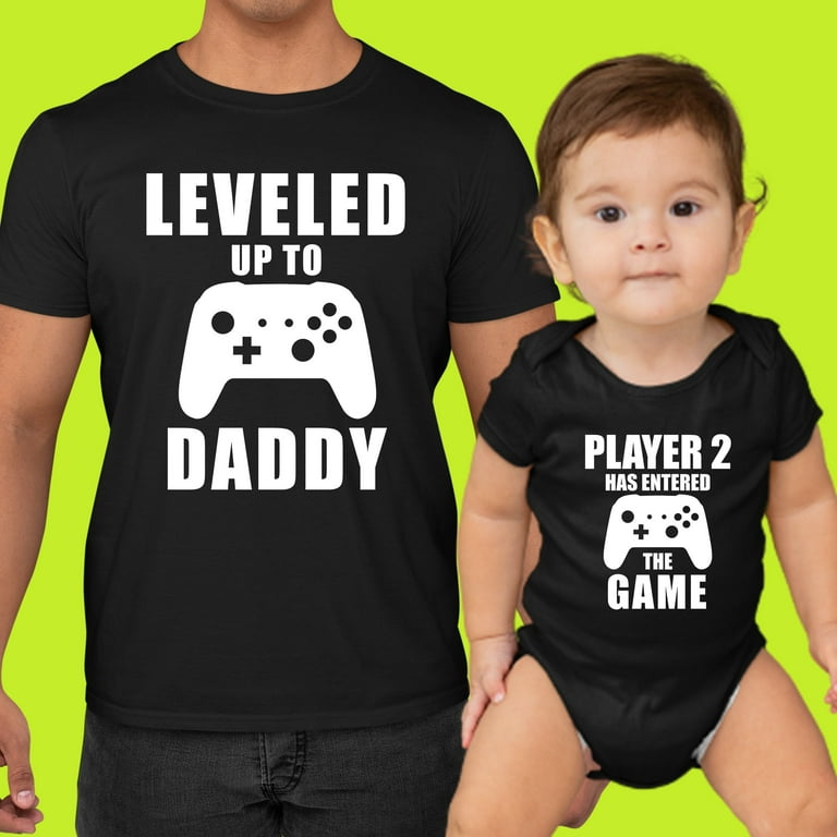 Leveled up Shirt Dad and son matching T Shirts Father s Day Shirt Baby Announcement Gift For Dad New Dad Shirt Dad And Baby Matching Shirts Walmart