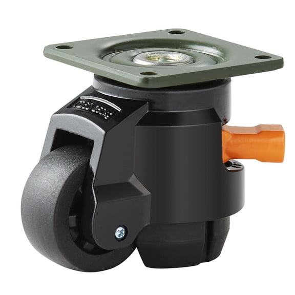 Leveling Casters, 4-Pack Heavy Duty 360 Degree Swivel Caster Wheels with 2 Inches Diameter, Supports 1100 lbs, Adjustable Leveling Feet and Upgraded Handle for Workbench, Furniture, Industrial Equipm
