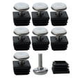 thumbnail image 1 of Leveling Feet 25 x 25mm Square Tube Inserts Kit Furniture Glide Adjustable Leveler for Table Desk Leg 8 Pcs, 1 of 7