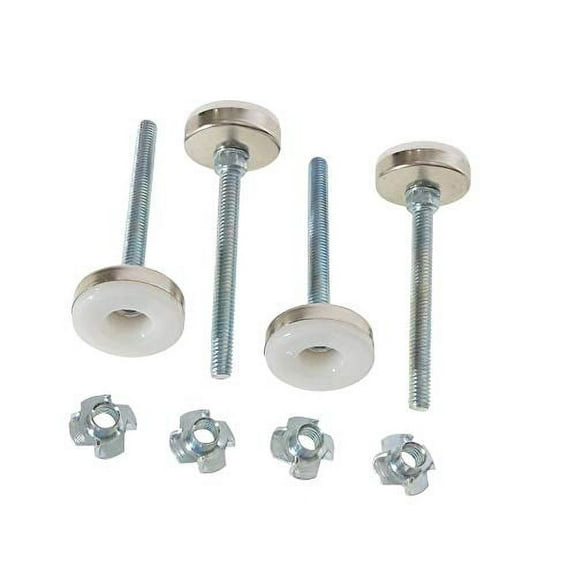 Leveling Feet and Furniture Leveler Legs and Glides, Protect Flooring from Chairs, Tables, Workbenches, Cabinets, Nylon Feet, 3? Stem, 5/16? Thread, 4 Pieces, Includes T-Nuts, by Tech Team