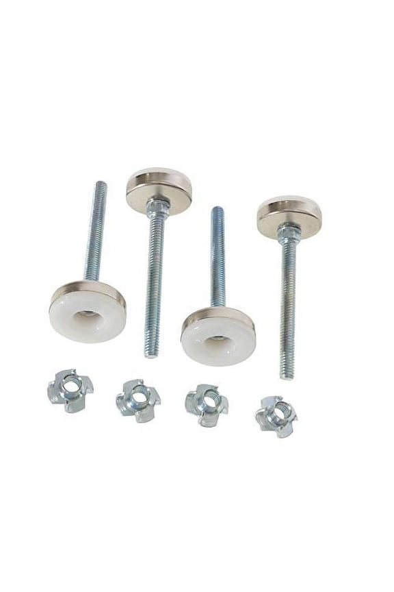 Leveling Feet and Furniture Leveler Legs and Glides, Protect Flooring from Chairs, Tables, Workbenches, Cabinets, Nylon Feet, 3? Stem, 5/16? Thread, 4 Pieces, Includes T-Nuts, by Tech Team