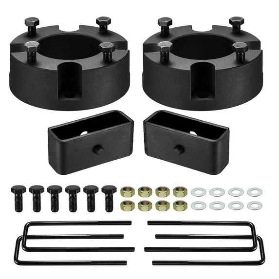 Leveling Lift Kits Compatible with Toyota Tundra, 3" Front and 2" Rear Leveling Lift Kit for 2007-2021 Tundra 2WD 4WD, 6061 T6 Aluminum Billet Strut Spacers