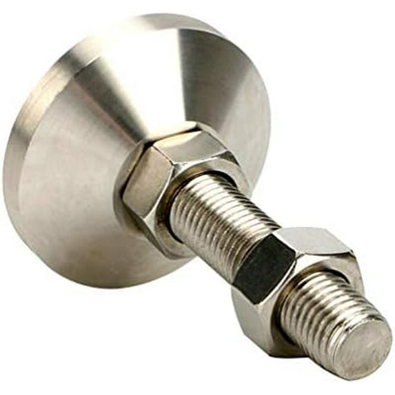 Leveling Screw Leg Heavy Duty Carbon Steel Nickel Plated 4" Adjustable Feet Leveler for Furniture Mechanical Equipment Pack of 2