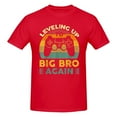 thumbnail image 1 of Leveling Up To Big Bro Again Men'S Basic Short Sleeve T-Shirt Red Small, 1 of 5