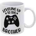 thumbnail image 1 of Leveling Up To Big Brother 11 Ounces Double Side Printed Funny White Coffee Mug, 1 of 6