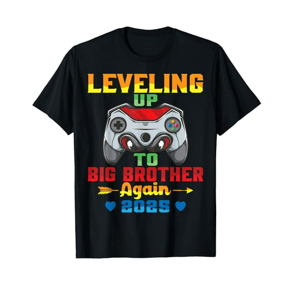Leveling Up To Big Brother Again 2025 Announcement Sibling T-Shirt